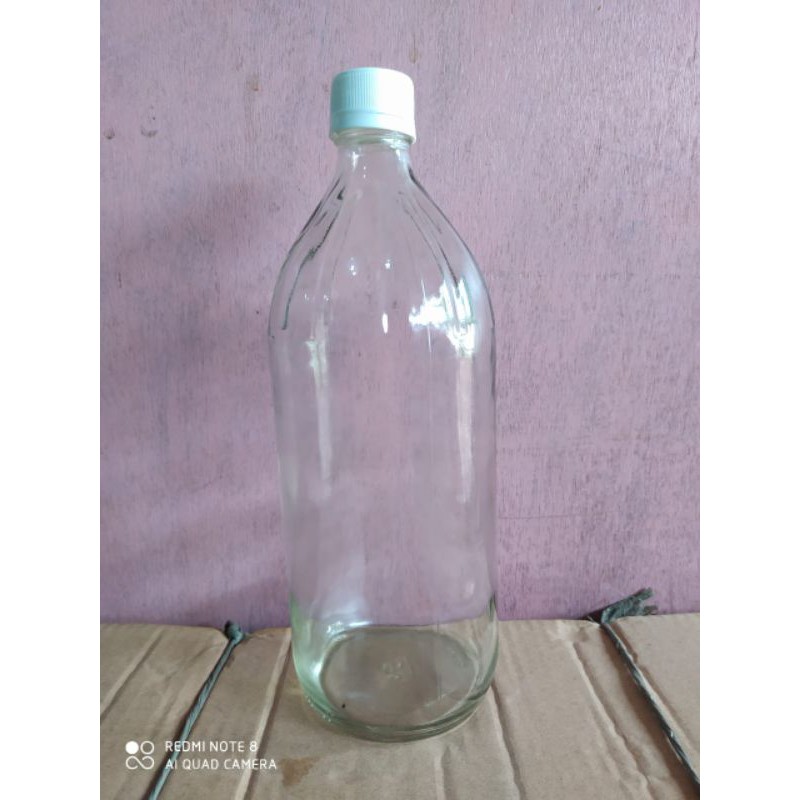 Jual botol kaca 1 liter jamu susu bensin minyak oli solar kopi 1000ml ...