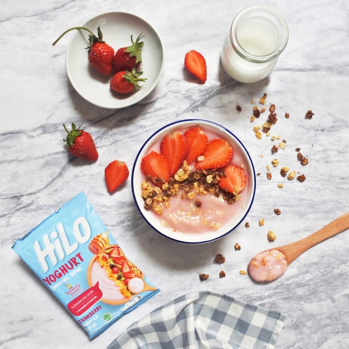 Jual Hilo Yoghurt Smoothie Bowl Strawberry    Ecer    Sachet    Granola 