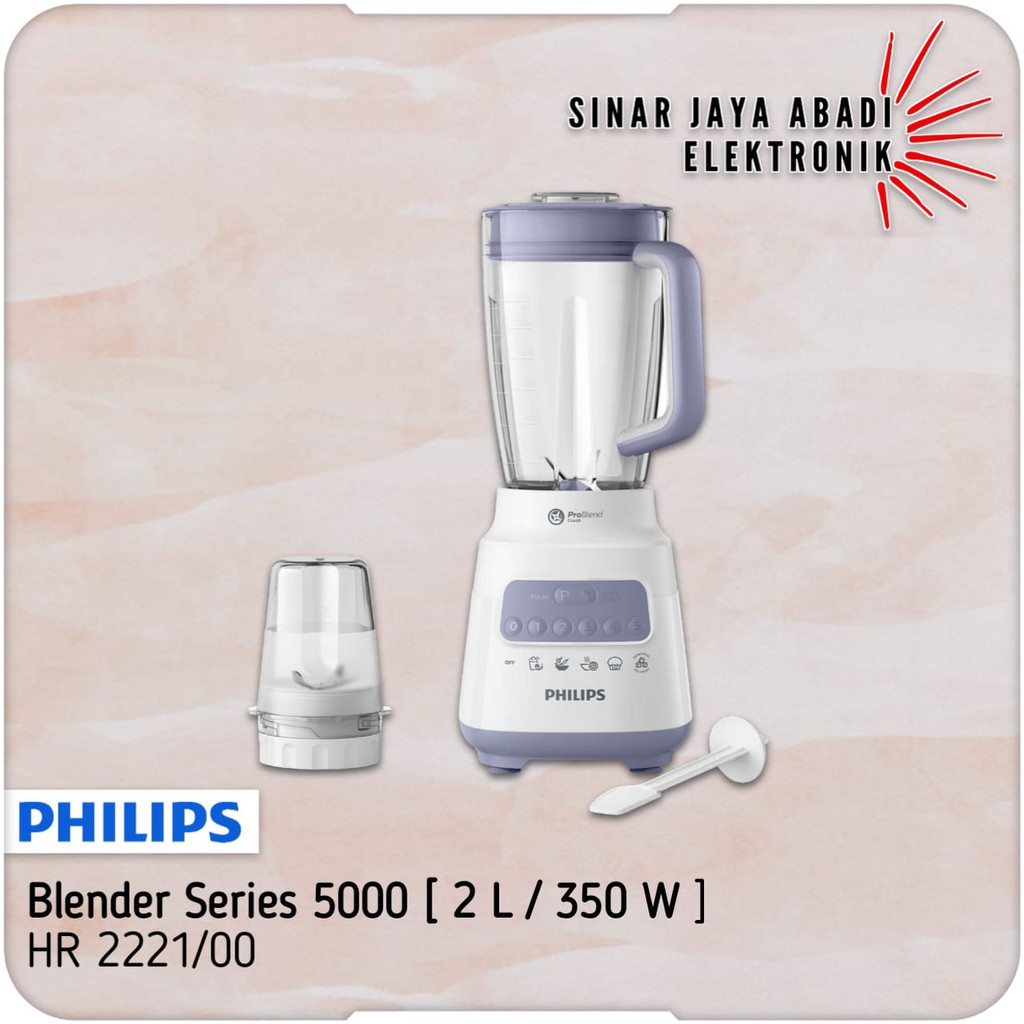 Jual Philips Hr2221 00 Blender Series 5000 [2l 350 W] Shopee Indonesia