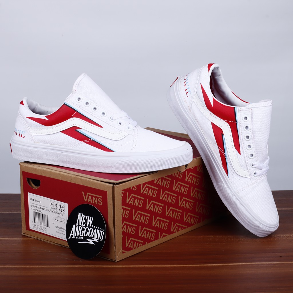 SEPATU VANS OLDSKOOL X DAVID BOWIE ALLADIN SANE TRUE FULL WHITE PUTIH - OLD  SKOOL