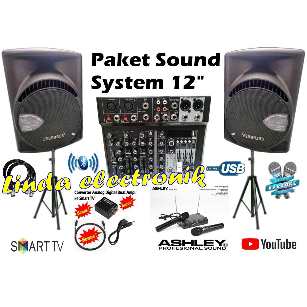Jual paket sound system 12 inch celebress 800 watt x2 hardwell mpx 4 ...