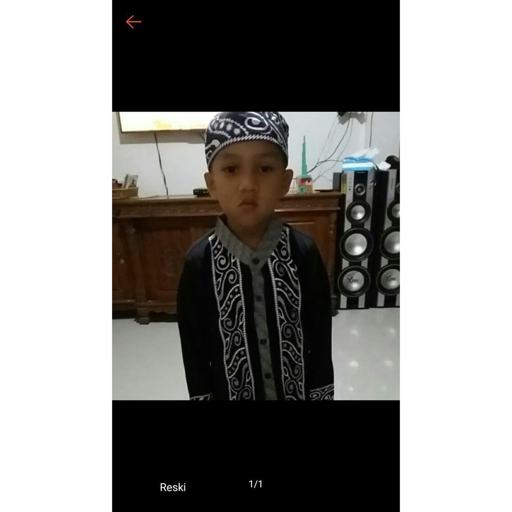 Jual BAJU KOKO ANAK HITAM PAKAIAN MUSLIM ANAK KEREN MARUNO II TAHUN