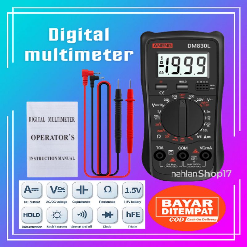 Jual SMALL DIGITAL MULTITESTER DISPLAY BACKLIGHT ORIGINAL / MULTIMETER ...