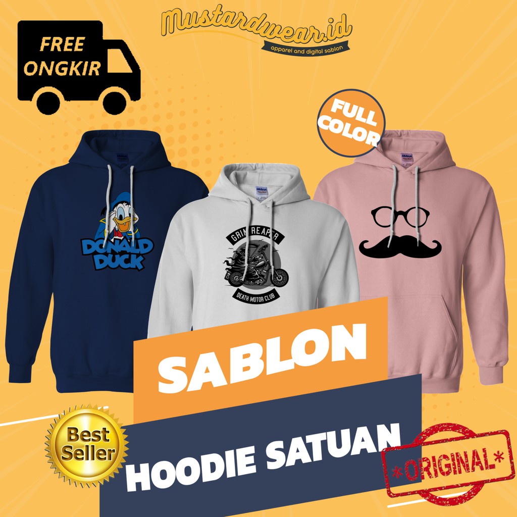 CUSTOM HOODIE SABLON SATUAN SWEATER JAKET OBLONG JUMPER PRINT DTF GROSIR ECERAN 1 HARI JADI