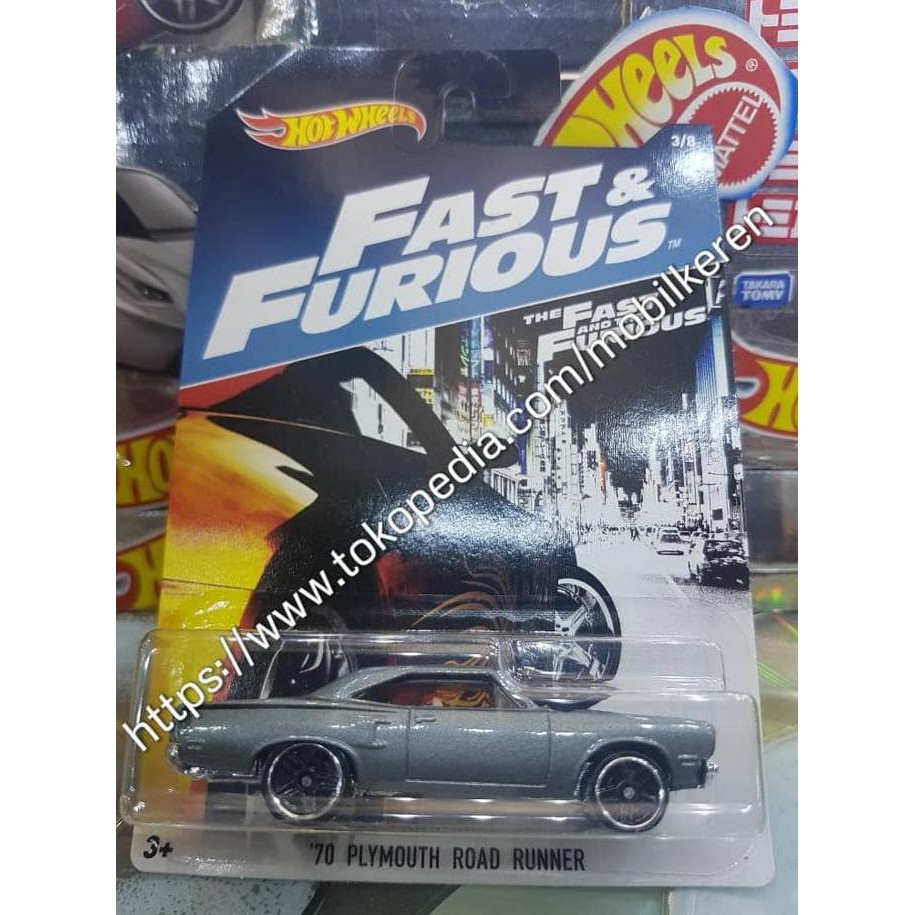 Hot Wheels Fast & Furious - Plymouth Road Runner 1970 Custom Avec Échange De Roues Super - Neuf