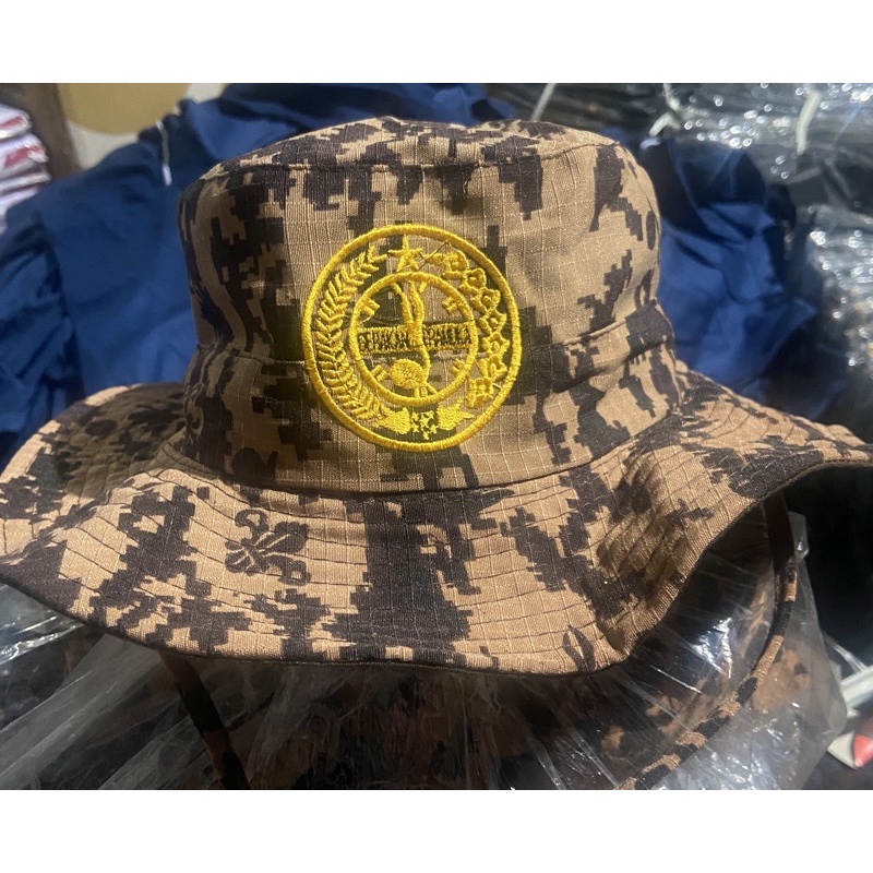 Jual Topi Rimba loreng pramuka Bordir Ripstok premium Lapangan siaga ...