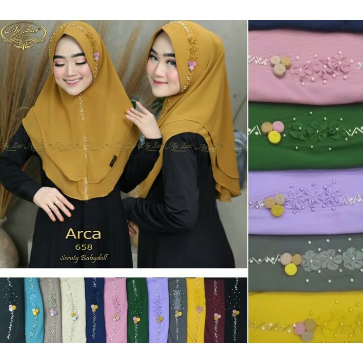 Jual Hijab Aje Zas Arca Bahan Seruty Babydoll Hijab Wanita Cantik ...