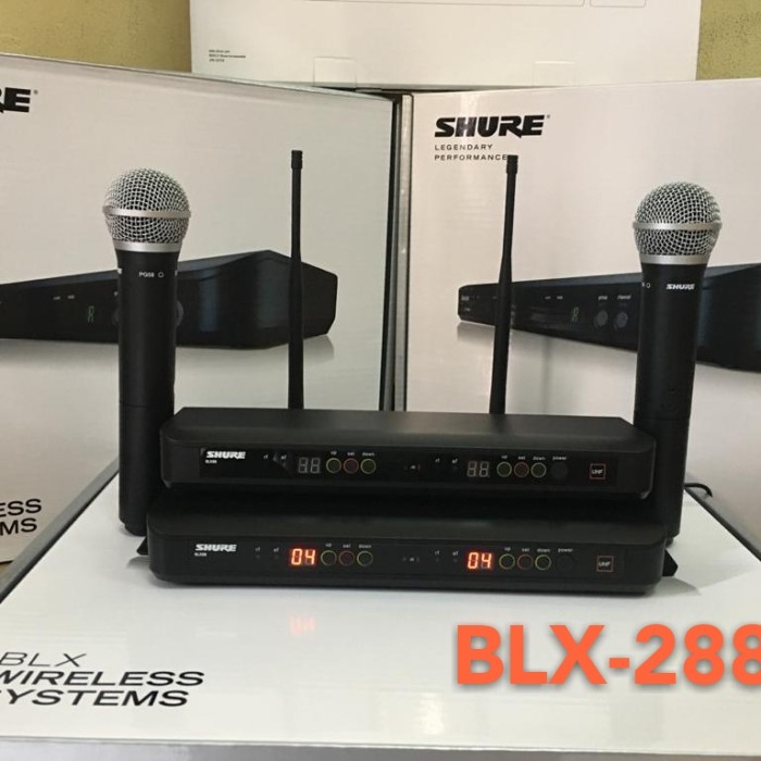 Jual MICROPHONE WIRELESS SHURE BLX 288 / BLX288 (2 MIC PEGANG) | Shopee ...