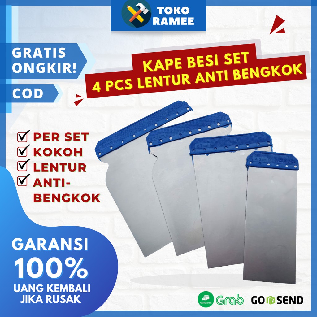 Jual [4 PCS] Kape Kapi Skrap Sekrap Scraper Scrapper Dempul Kompon ...