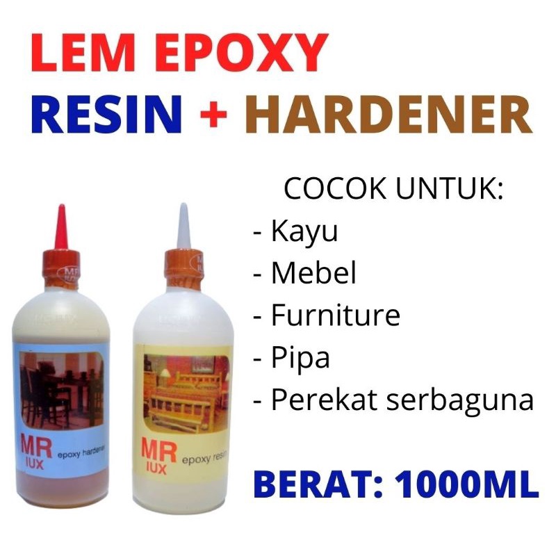Jual Lem EPOXY Resin Hardener MR LUX Kemasan 500 Gram Botol Shopee