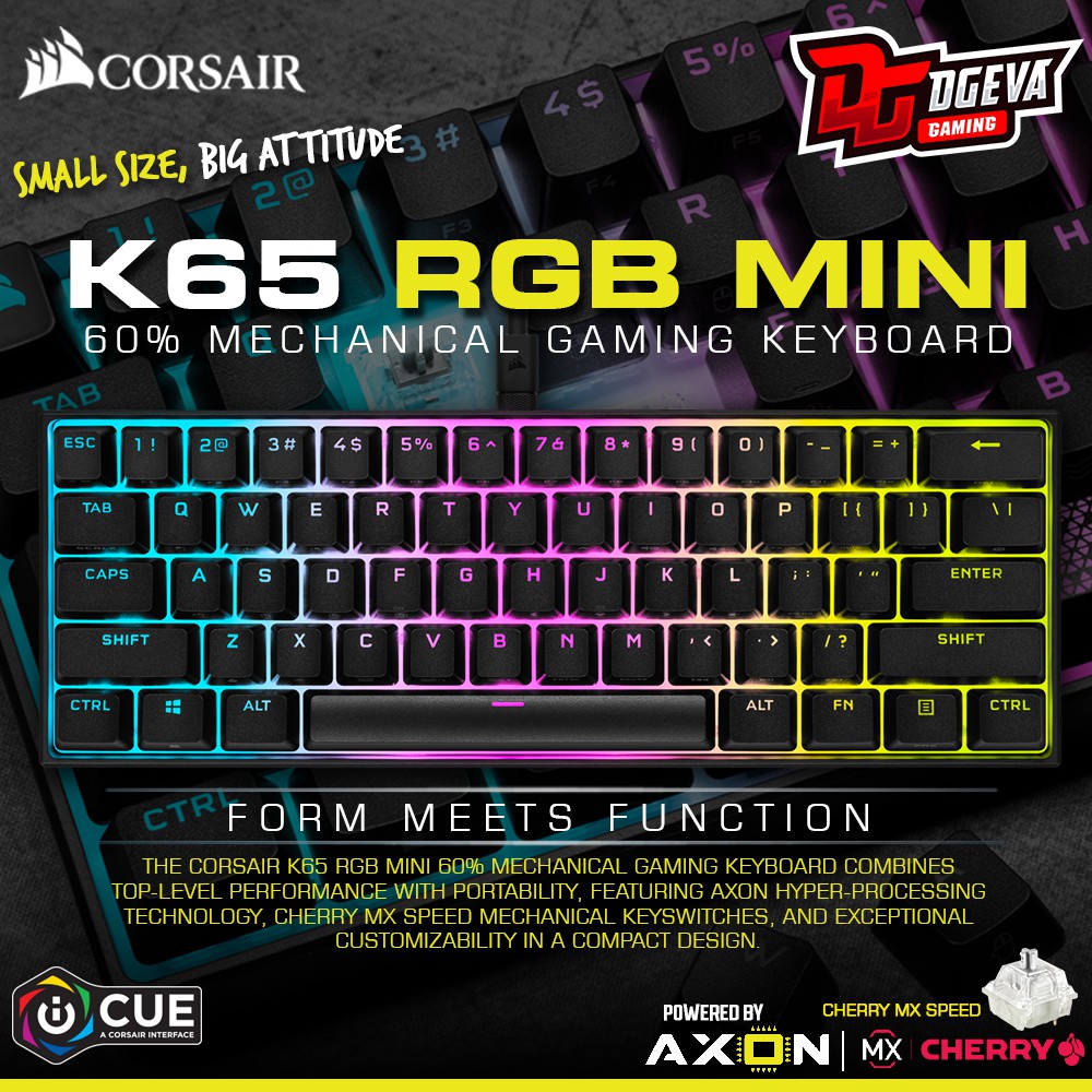 Jual Corsair K65 RGB Mini 60% Mechanical Keyboard Gaming - GARANSI ...