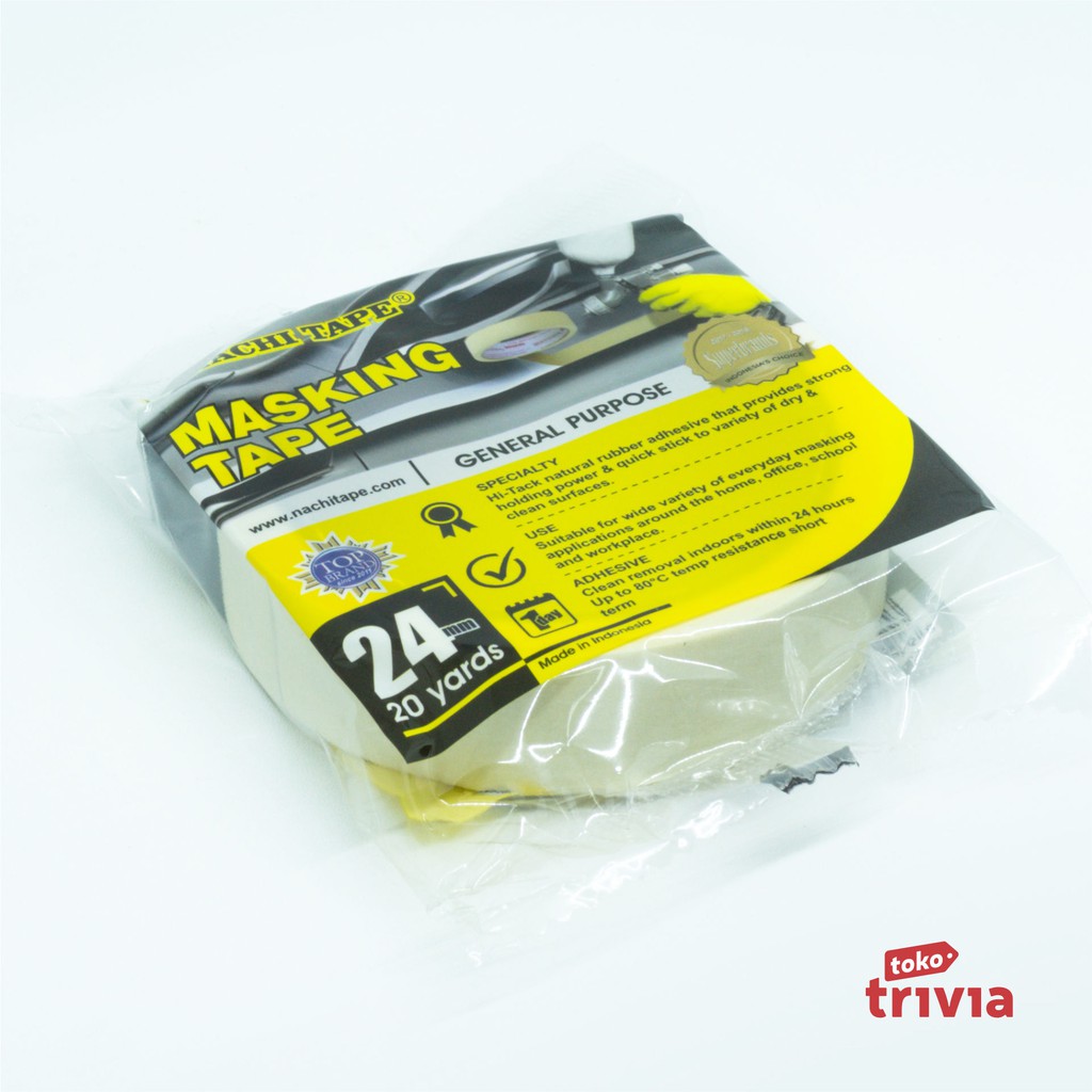 Jual Masking Tape Nachi Isolasi 24 mm x 20 yard / Solasi Kertas Nachi