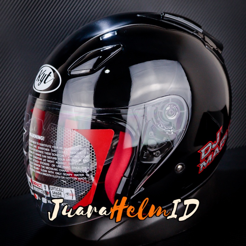 Jual Kyt Helm Dj Maru Solid Black Metalic Djmaru Half Face Shopee