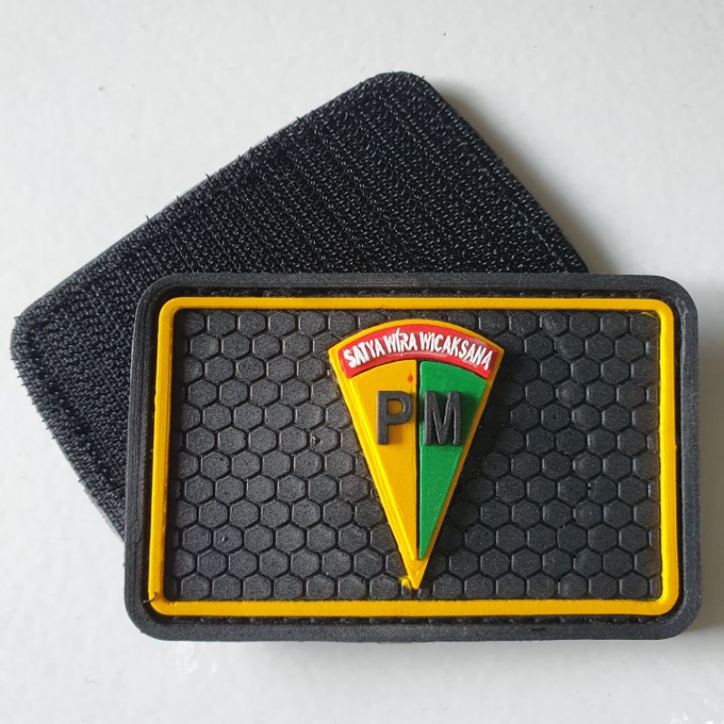 Jual PATCH RUBBER LOGO POLISI MILITER DASAR HITAM/TEMPELAN EMBLEM KARET ...