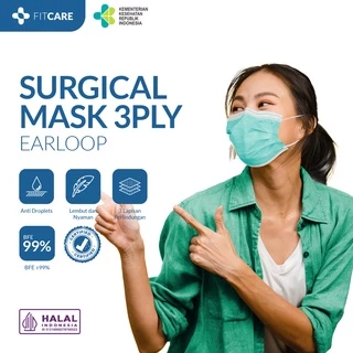 Fitcare Masker Medis 3ply Earloop Box isi 50 pcs