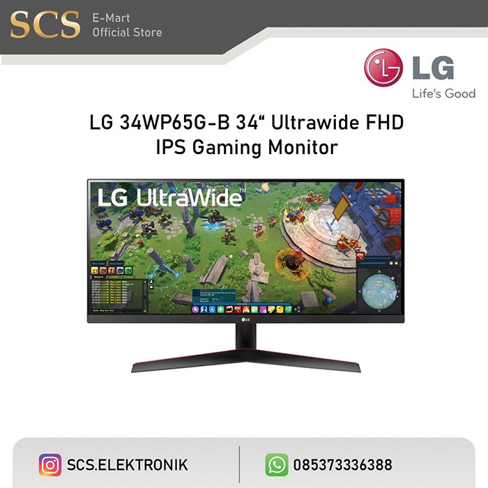 Jual LG 34WP65G-B 34WP65G Ultrawide Full HD HDR FreeSync IPS Gaming ...