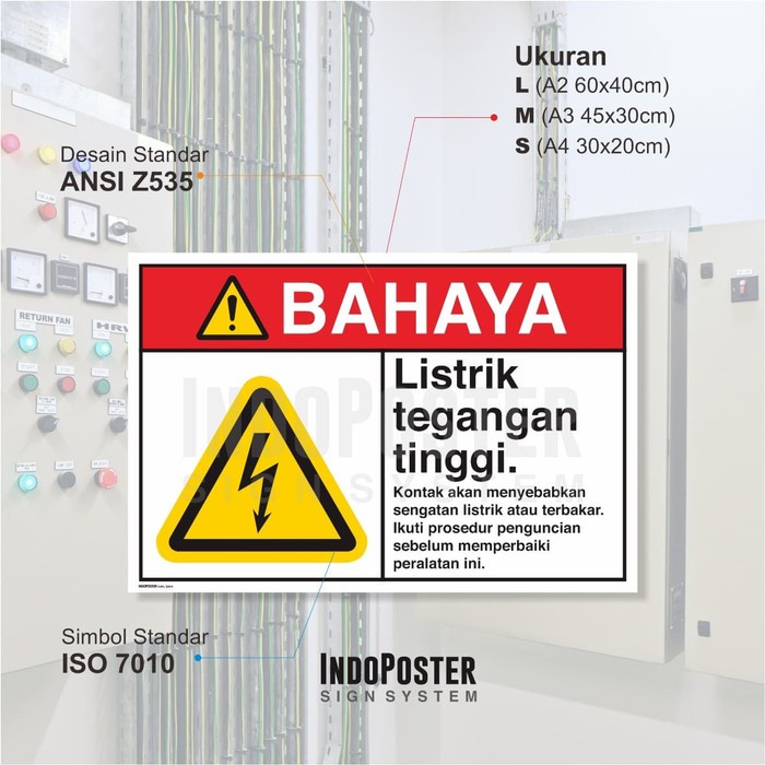 Jual Stiker Label Safety Sign Rambu K3 ANSI Alat Listrik Tegangan ...