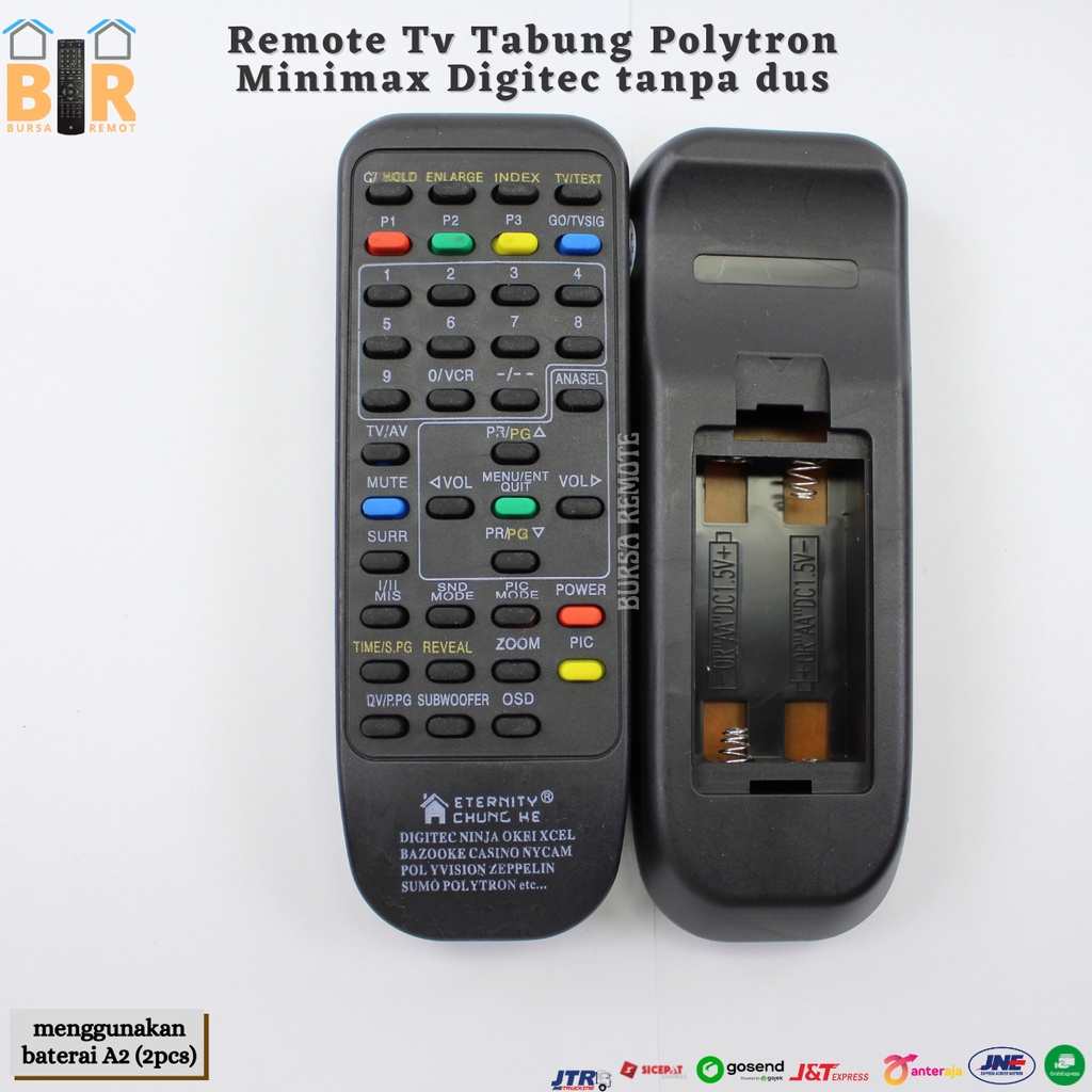 Jual Remot Remote Tv Tabung Polytron Minimax Digitec tanpa dus langsung ...