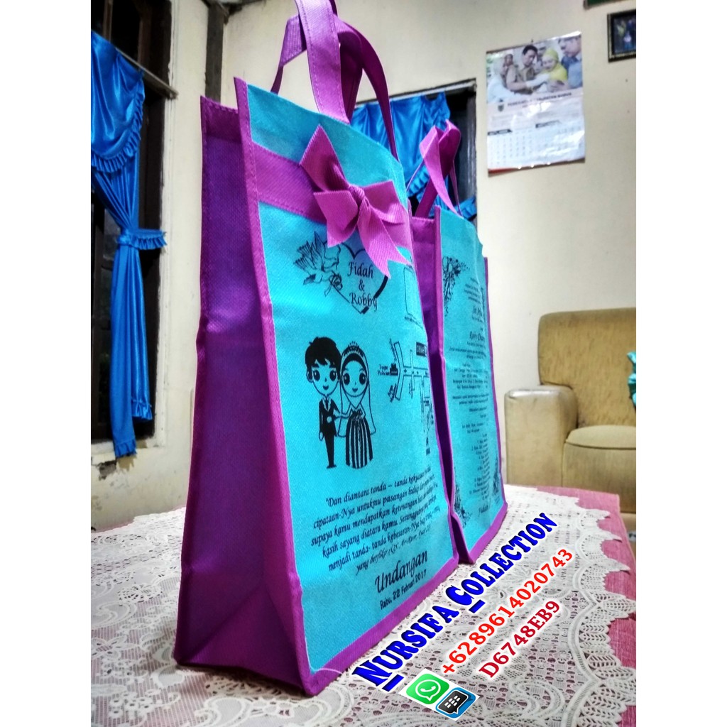 Jual Tas Undangan pernikahan Tenteng Polos Pakai Alas Tas Nikah Tas