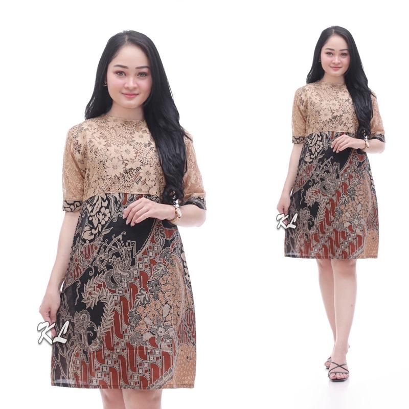 DRESS BATIK WANITA TERBARU DRESS WANITA MODERN DRESS BRUKAT DRESS  PESTA BAJU PESTA