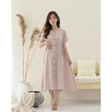 Dress Casual Trivia Dress Andin Busui Friendly Dress Full Kancing Aktif