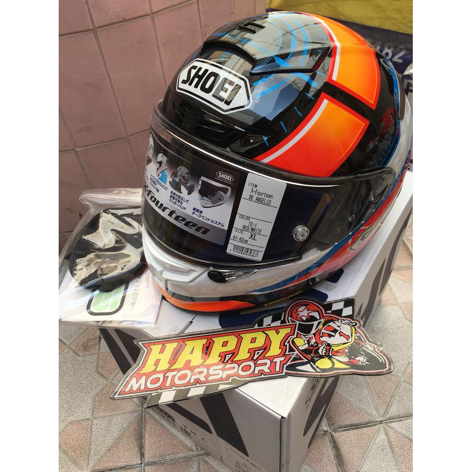 Jual HELM FULLFACE SHOEI X14 DE ANGELIS TC1 SIZE M L XL ORIGINAL