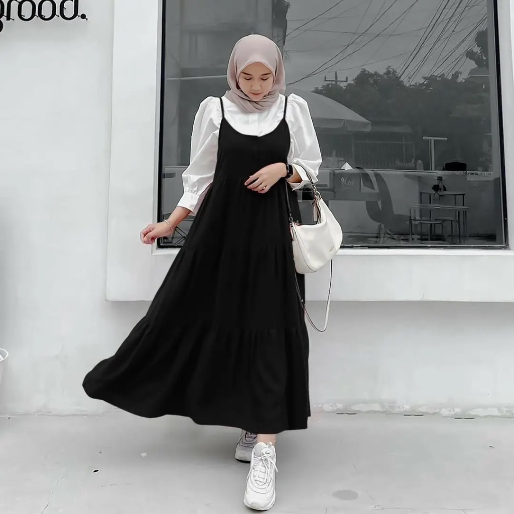 Jual Miami Overall Dress Setelan 2in1 Gamis Inner Kemeja Wanita Terbaru Dres Muslim Kekinian Terlaris Hot Item Gamis Muslimah Best Seller Baju Remaja Shopee Indonesia