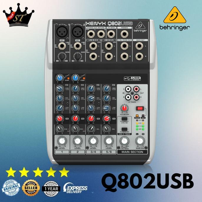 Jual Behringer Xenyx Q802USB Q802 Q802 USB Q 802 Mixer Audio Interface