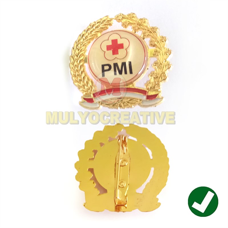 Jual Pin PMI - Palang Merah Indonesia - Emblem PMI Model Padi dan Kapas ...