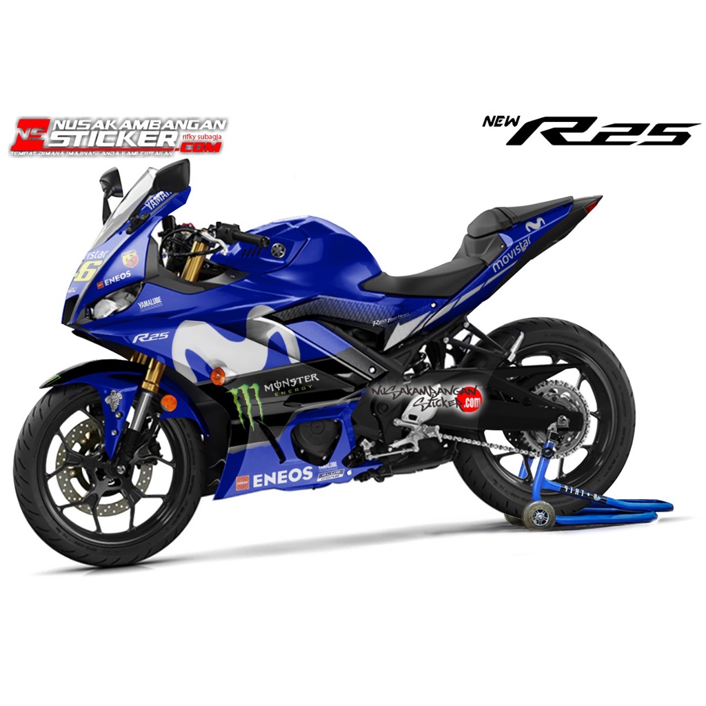Jual Stiker R25 NEW MOVISTAR BIRU Fullbody | Shopee Indonesia