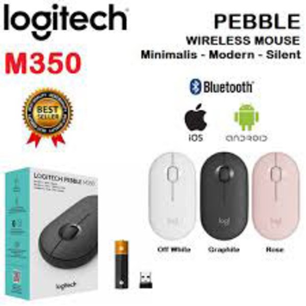 Jual MOUSE LOGITECH M350 / LOGITECH M350 PEBBLE Wireless Bluetooth ...
