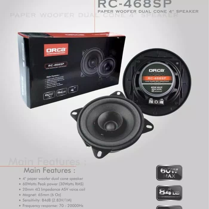 Jual Speaker Coaxial Pintu Mobil ORCA RC468SP 4 Inch DUAL CONE