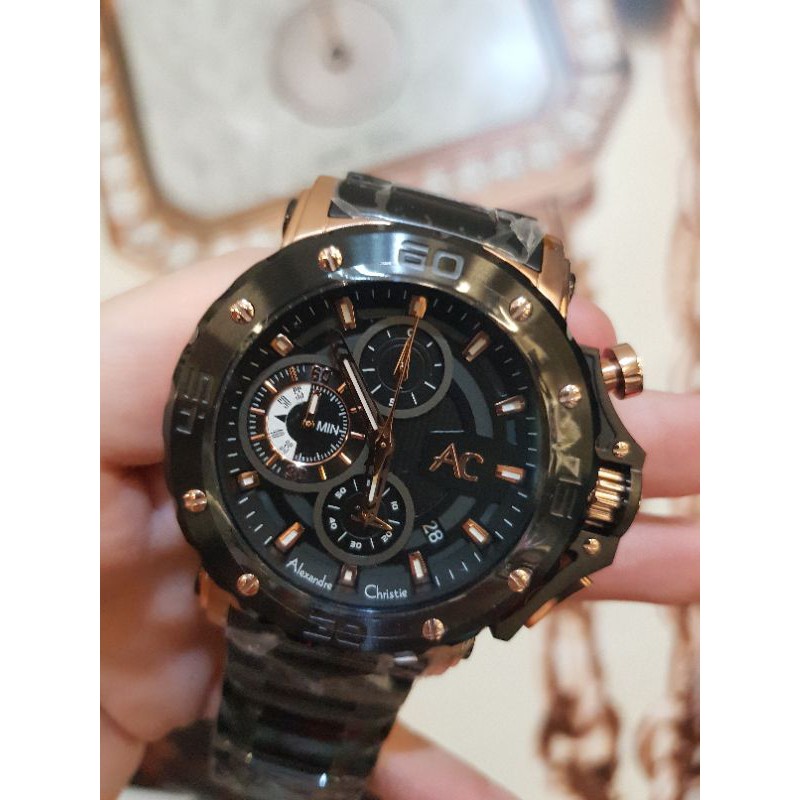 Alexandre Christie 9205 MC AC 9205MC rose gold hitam