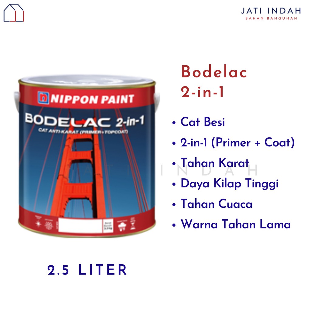 Jual Cat Besi Baja Anti Karat 2.5 L Nippon Paint Bodelac 2in1 (Primer
