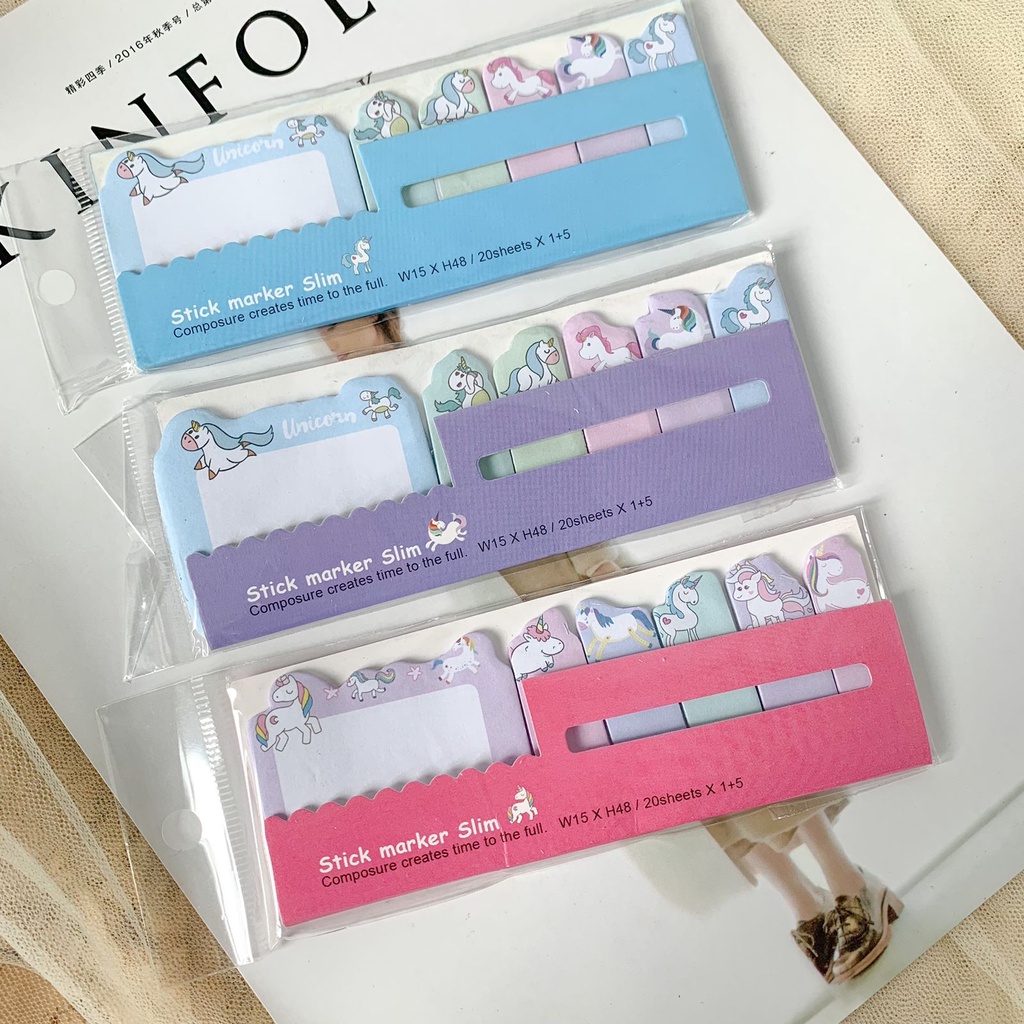 Jual Sticky Notes Unicorn Slim Kuda Poni Little Pony pembatas buku ...