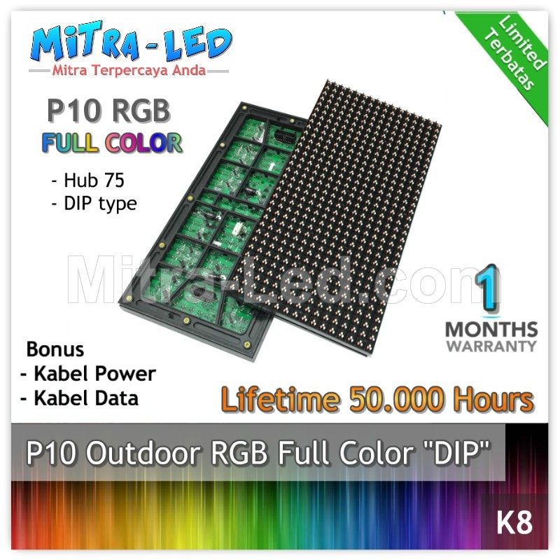 Jual LED PANEL MODUL P10 DIP OUTDOOR RGB - FULL COLOR HUB 75 - K99 ...