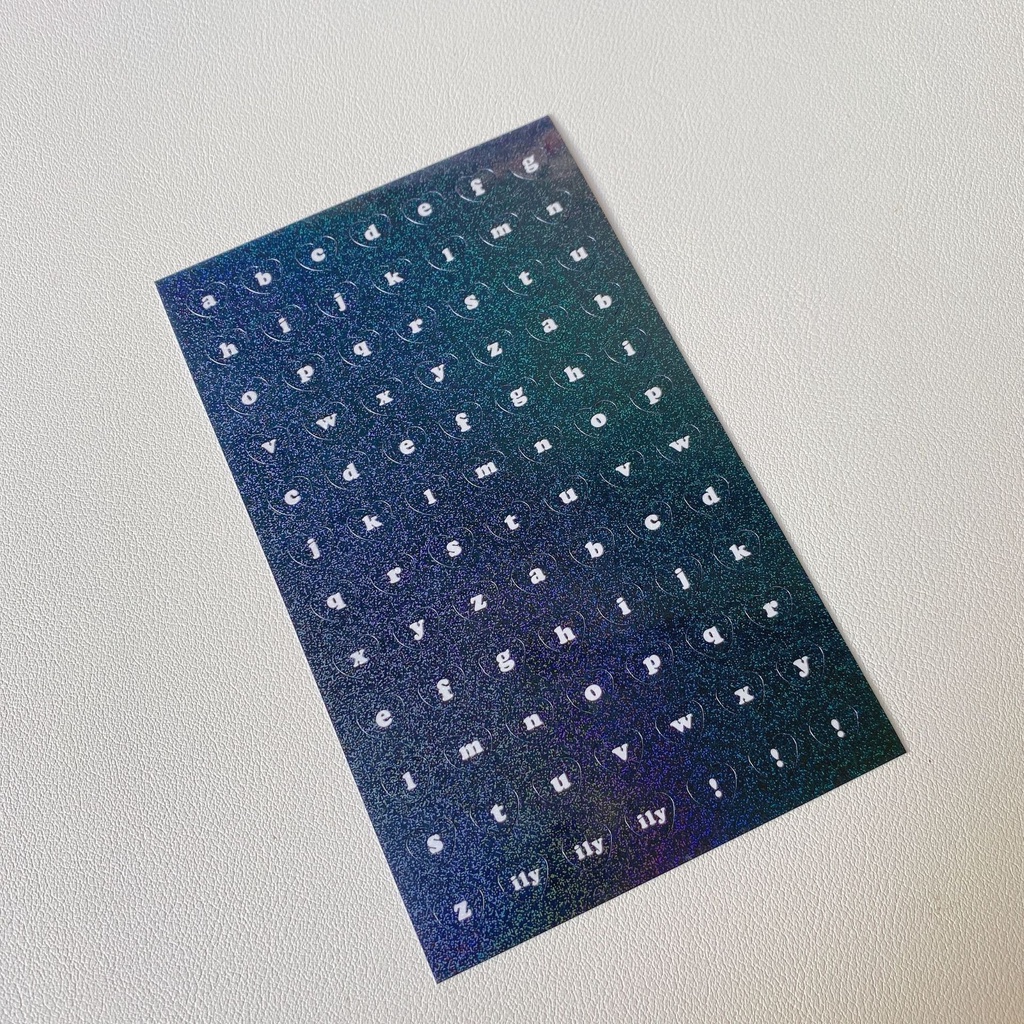 Jual Korean Sparkling Sticker Retro Stiker Huruf alphabet simple pastel ...