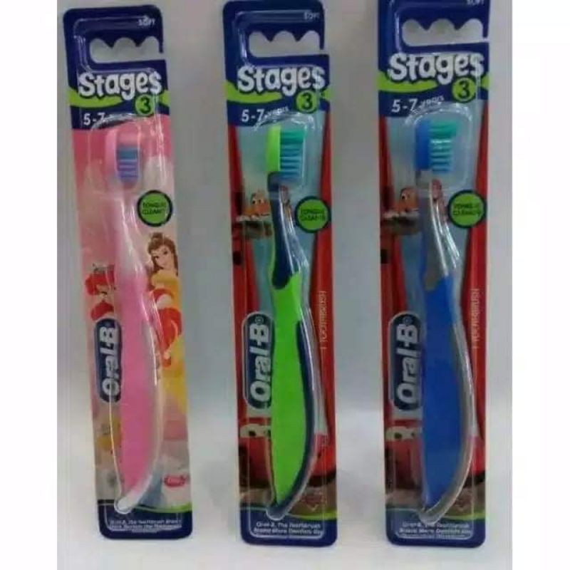 Jual Sikat gigi oral B anak stages 1 4-24bulan, stages 2 2-4thn,stage 3 ...