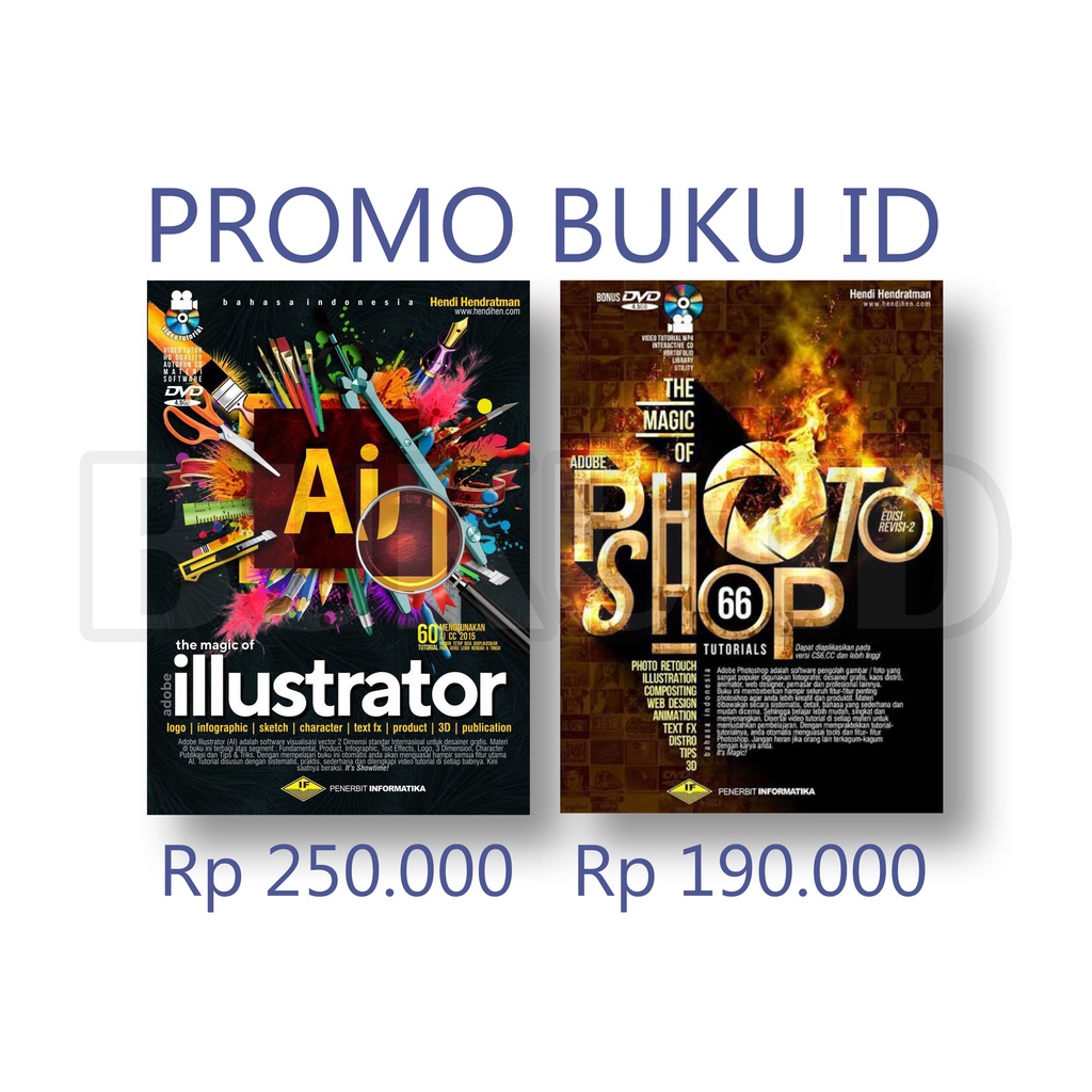 Jual Paket Buku Desain Grafis The Magic Of Adobe Illustrator + Adobe ...