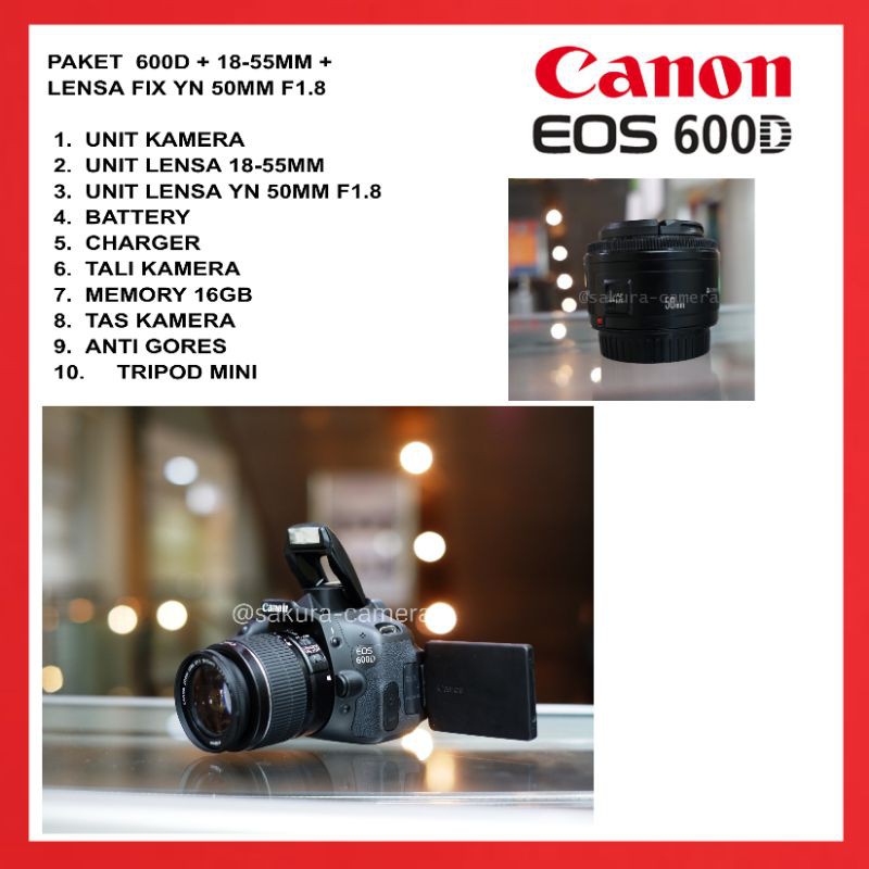 Jual Canon 600D kit 18-55MM Kamera Canon Eos 600d | Shopee Indonesia