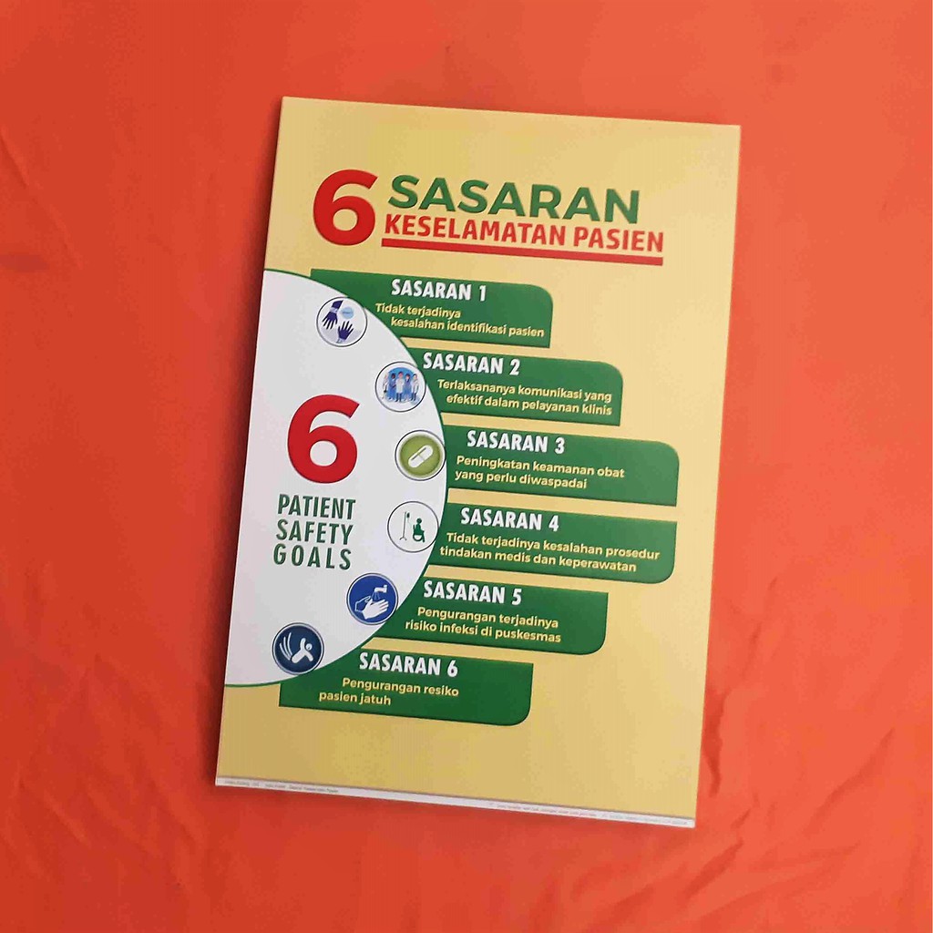 Jual Poster Sasaran Keselamatan Pasien Poster 6 Sasaran Keselamatan Pasien Laminasi Glossy 1919