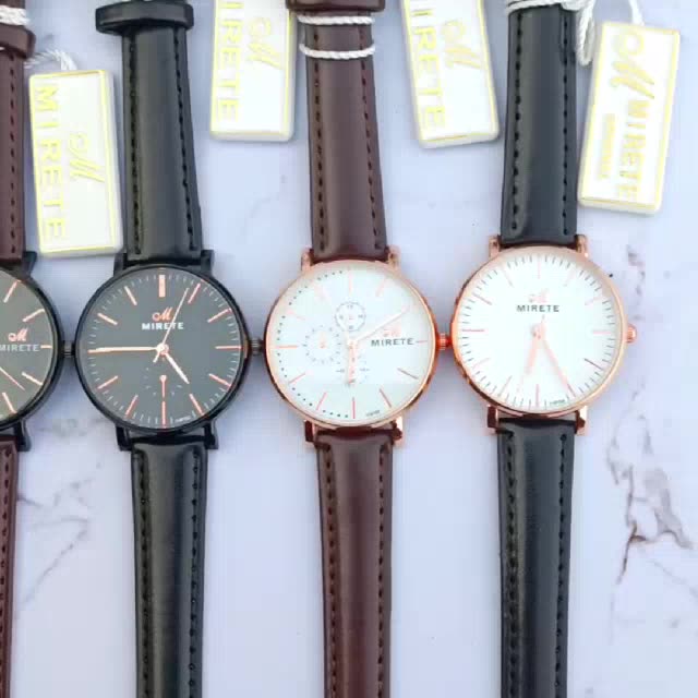 Jual MIRETE Jam Tangan Wanita Strap Kulit Tahan Air Quartz Analog Jam ...