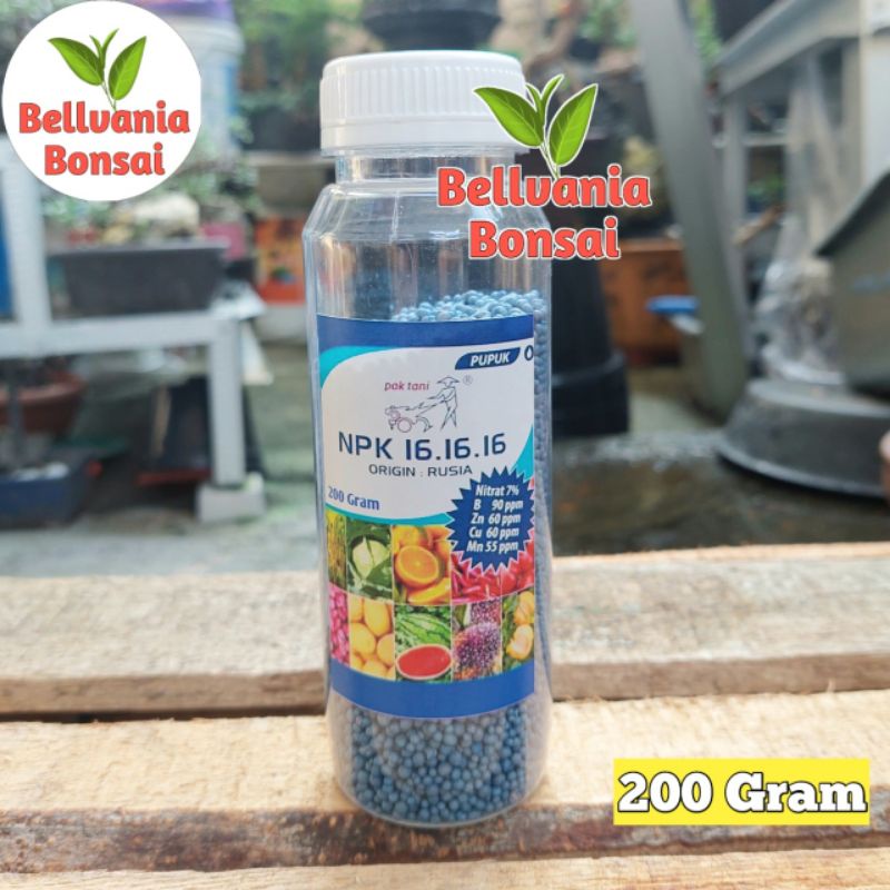 Pupuk NPK 16 16 16 Pak Tani Origin Rusia Kemasan Pabrik 200 Gram