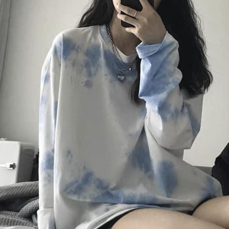 Jual BLUE TIE DYE TSHIRT OVERSIZE TEE KAOS OVERSIZE KOREA BAJU MOTIF