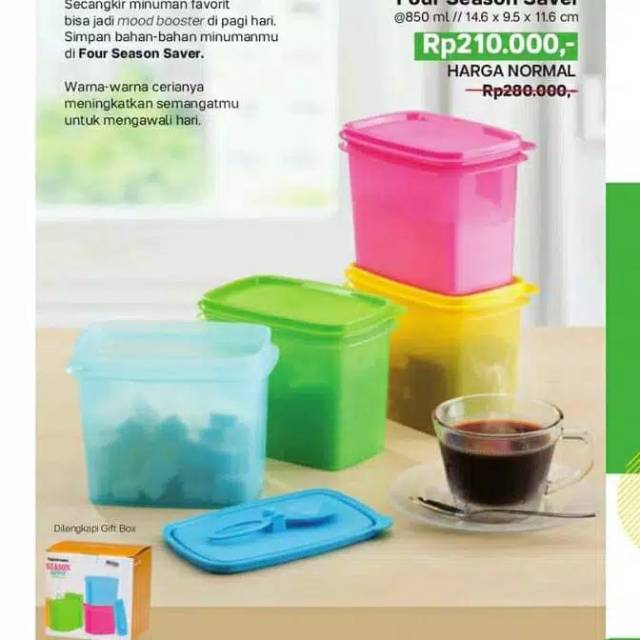Jual Tupperware four season ready 4 warna | Shopee Indonesia