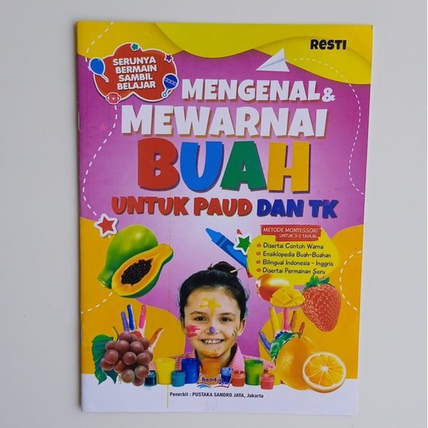 Jual Buku Anak Paud TK Mengenal Mewarnai Buah UK BESAR - Sandro ...