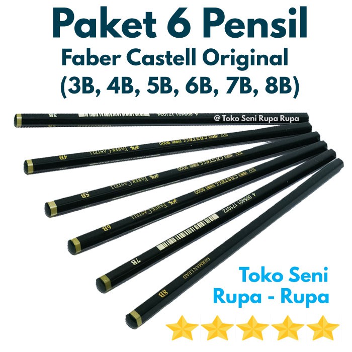 Jual Pensil Faber Castell Paket 6 Pensil 8B,7B,6B,5B,4B,3B, Pensil ...