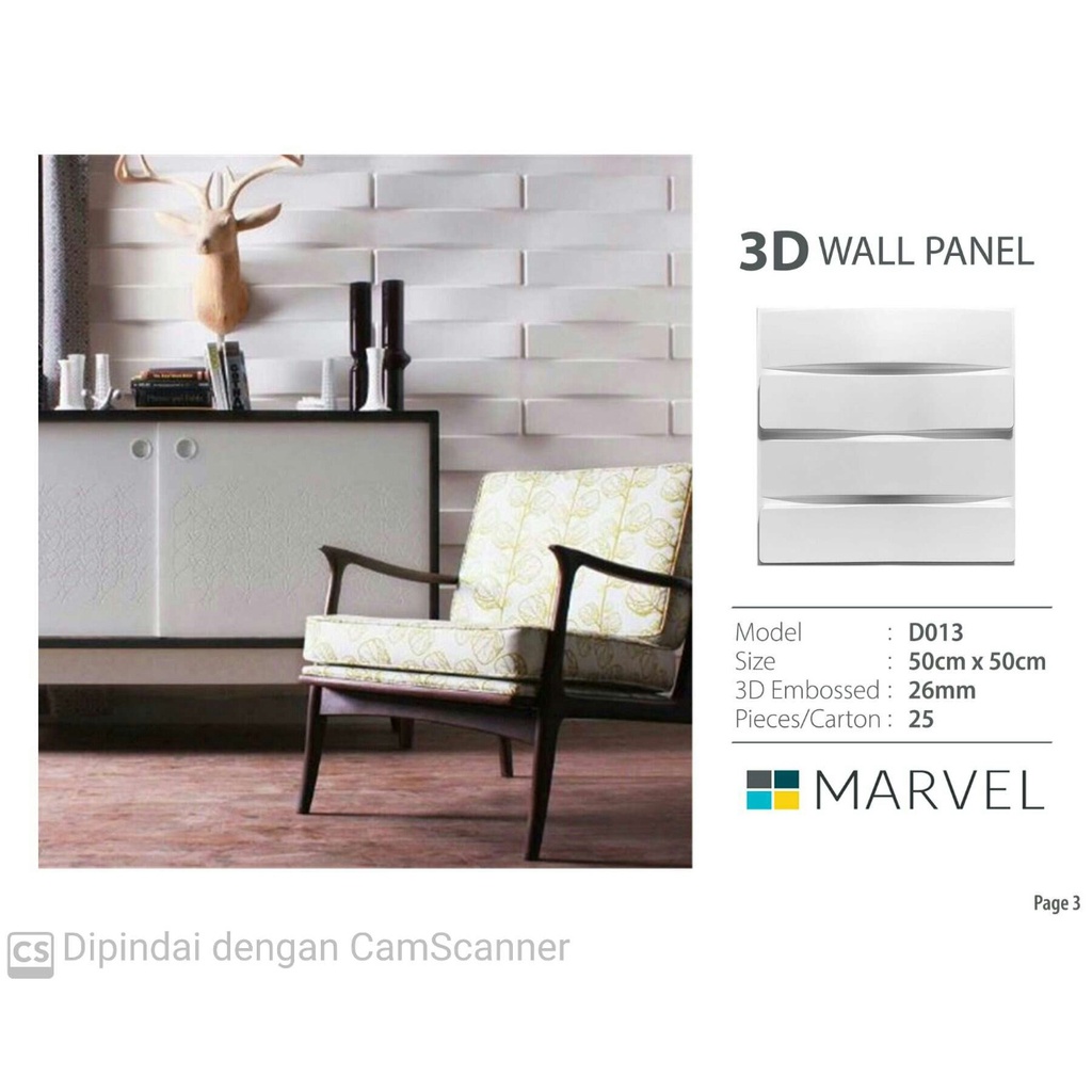 Jual Wall Panel PVC 3 Dimensi Merk Marvel Model D013 | Shopee Indonesia