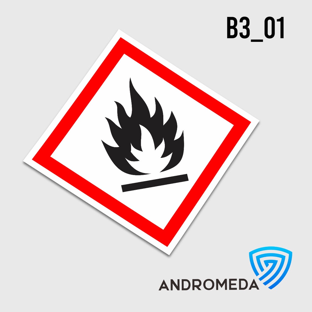 Jual Safety Stiker Poster Label B3 GHS : Mudah Terbakar (Flammable ...