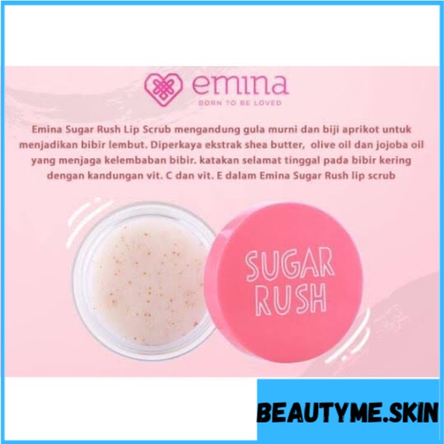 Jual EMINA SUGAR RUSH LIP SCRUB 4,2gram EKSFOLIASI BIBIR KERING PECAH